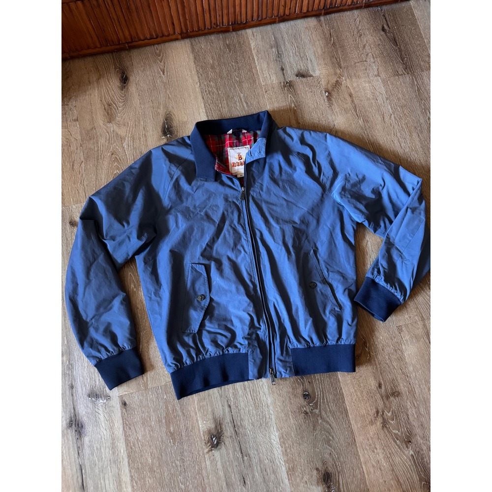 Baracuta G9 Harrington Blue Jacket Fraser Tartan Lining Mens Size 44